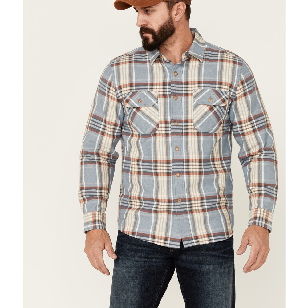 Pendleton Men’s Blue Plaid Beach Shack Cotton Shirt